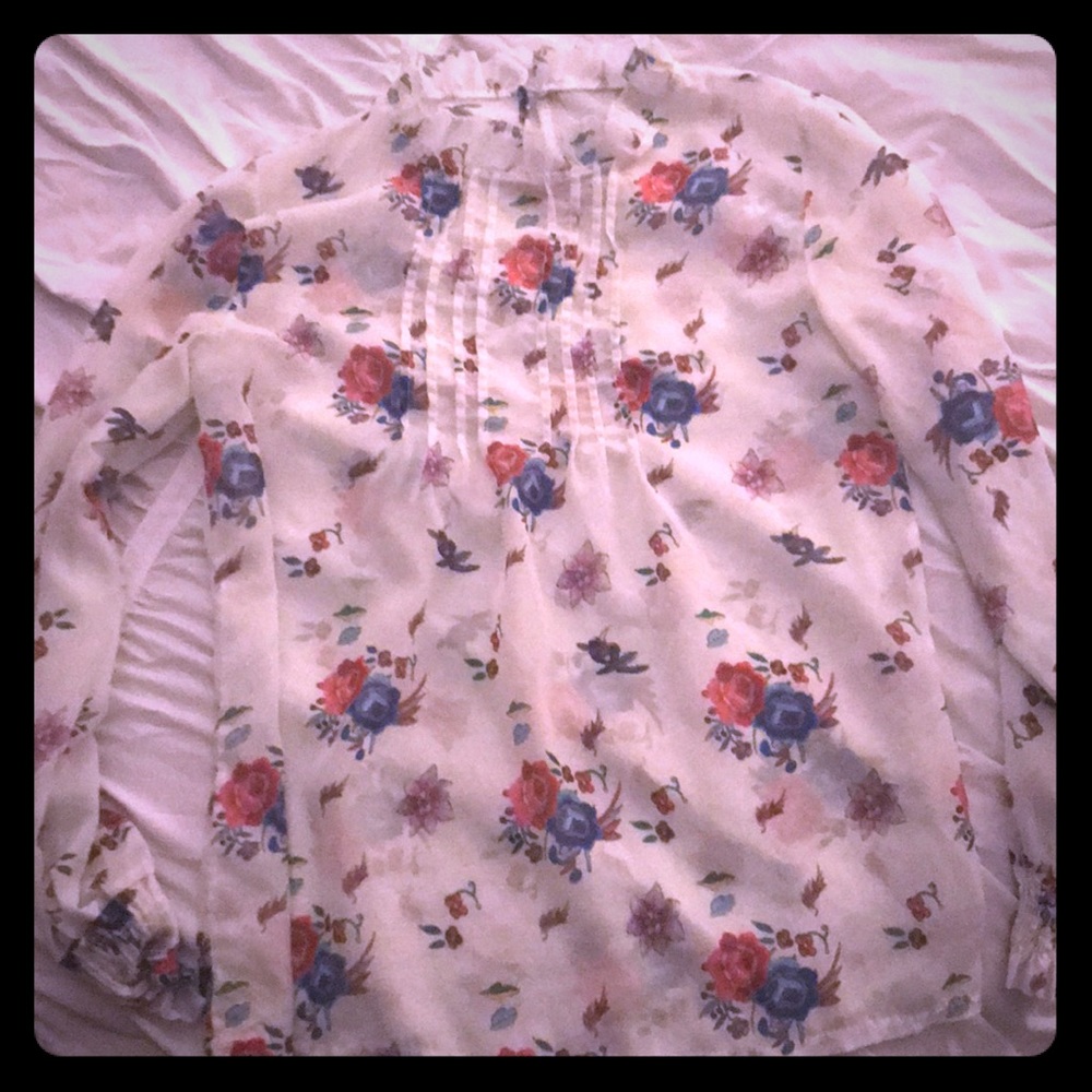 Long sleeve sheer blouse
